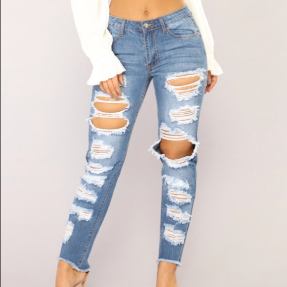 Fashionova “Boyfriend Jeans - Medium Blue Wash”